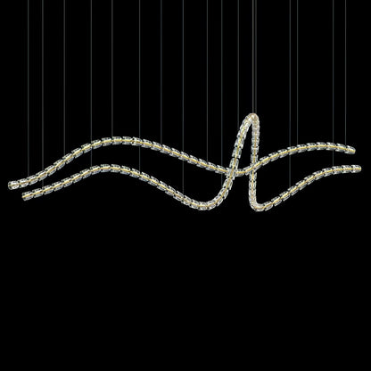 Gabriel Wave Modern LED Chandelier with Dimmable Lighting & Energy Eff
