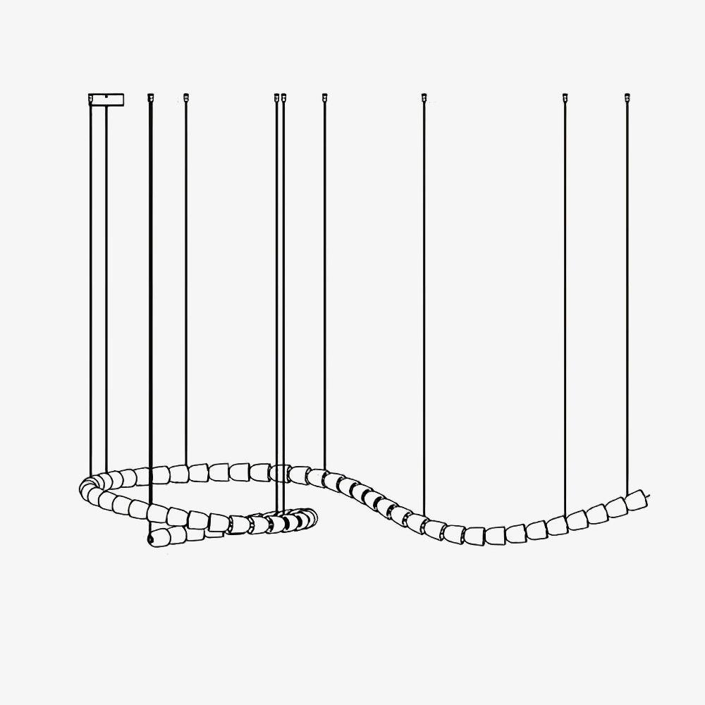 Gabriel Wave Modern LED Chandelier with Dimmable Lighting & Energy Eff