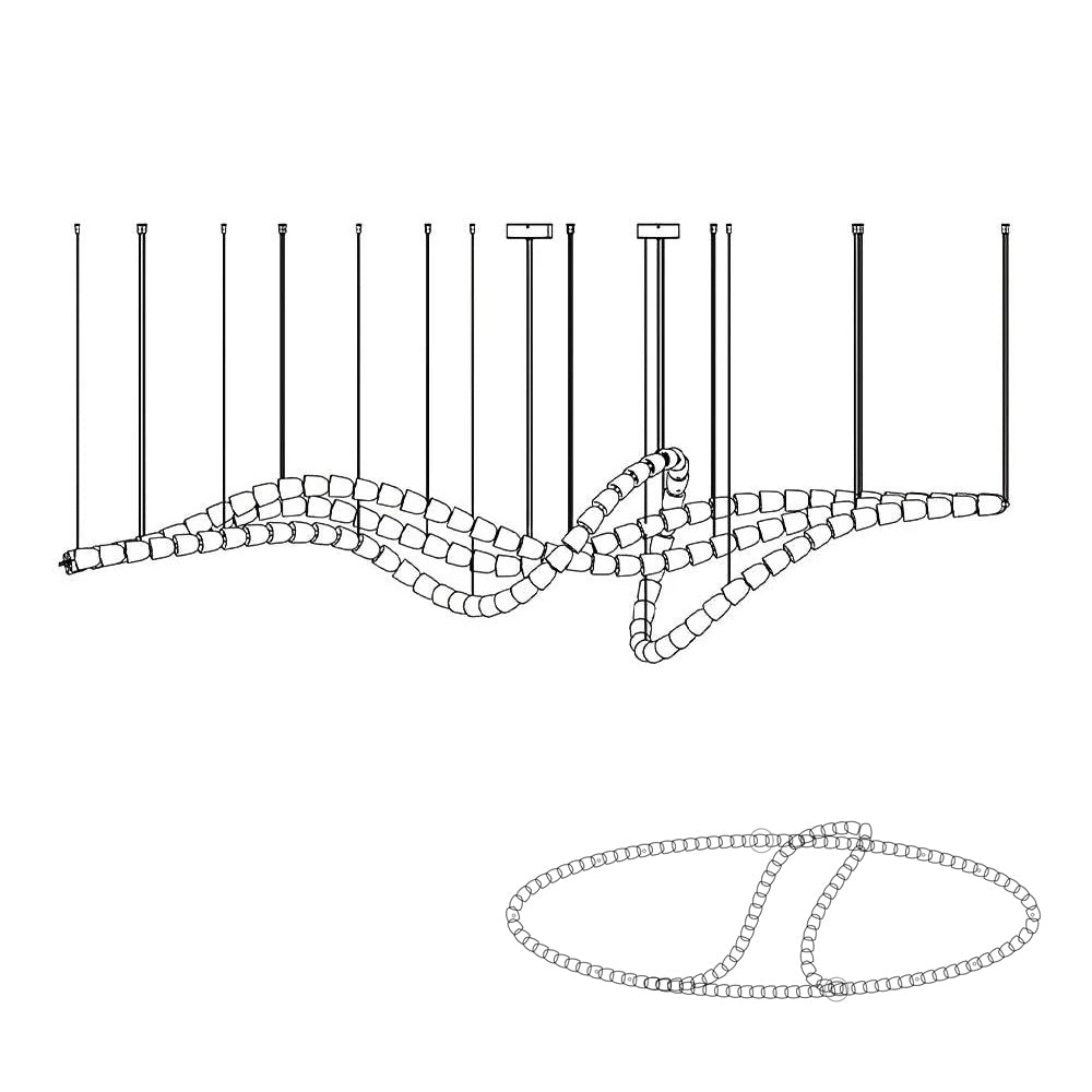 Gabriel Chrome Chandelier - Elegant Design with Adjustable Height & LE
