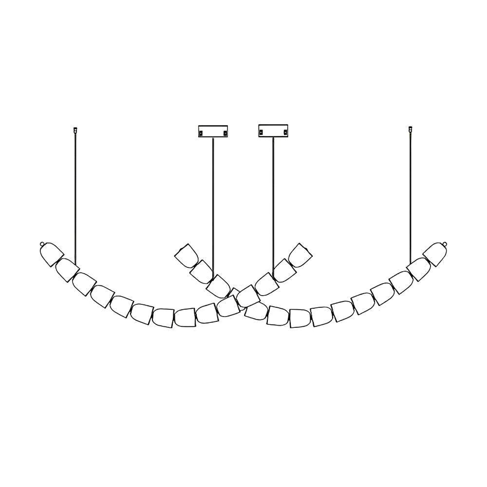 Gabriel Curved LED Chandelier | Custom Size, Dimmable, Elegant Design