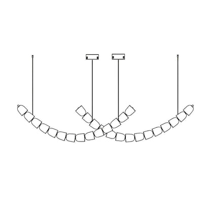 Gabriel Curved LED Chandelier | Custom Size, Dimmable, Elegant Design