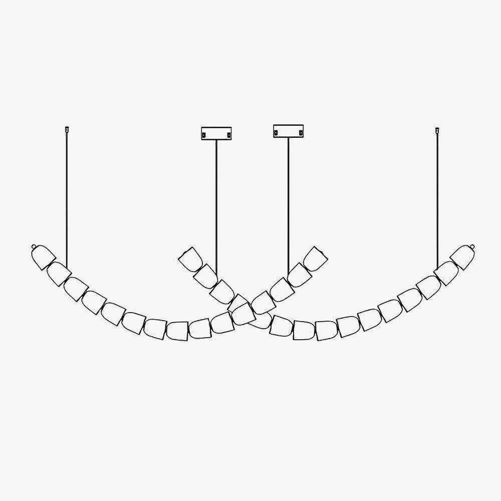 Gabriel Curved LED Chandelier | Custom Size, Dimmable, Elegant Design