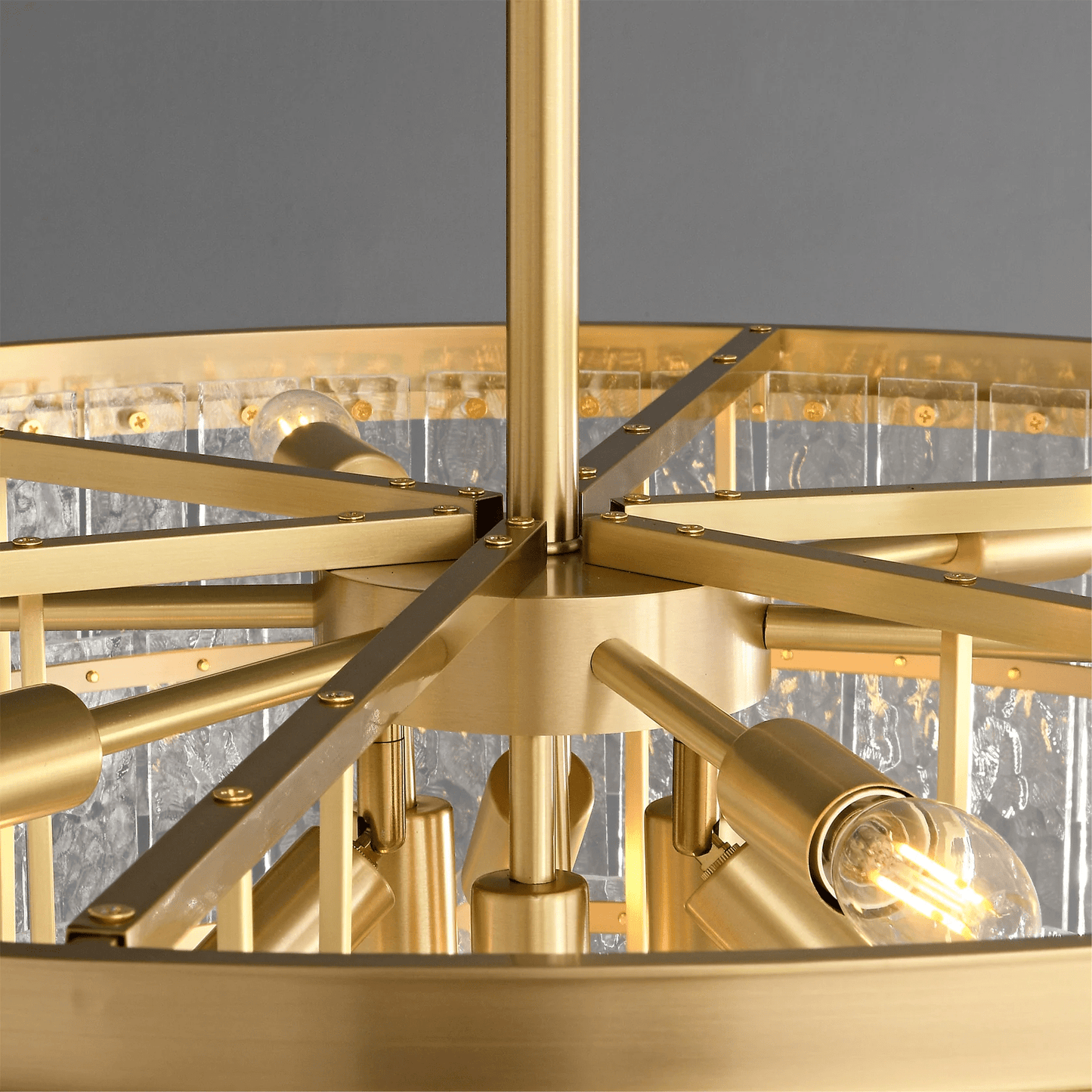 Gaia Round Chandelier - Elegant Design with Adjustable Height & LED Bu