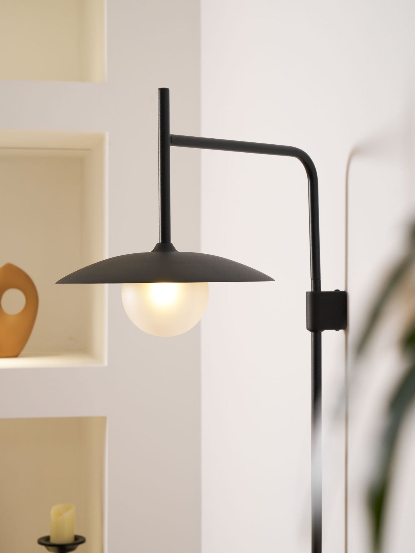 Gea Swing Arm Wall Lamp - Adjustable Light & Plug-in Design
