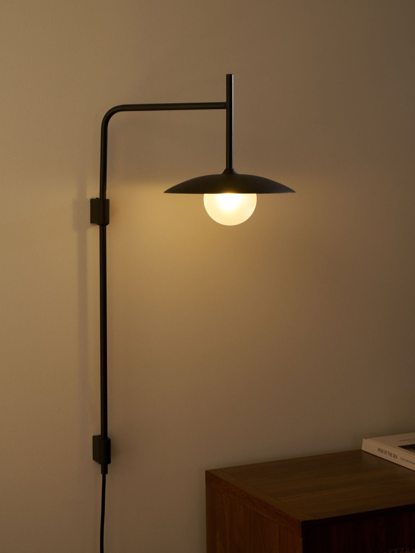 Gea Swing Arm Wall Lamp - Adjustable Light & Plug-in Design