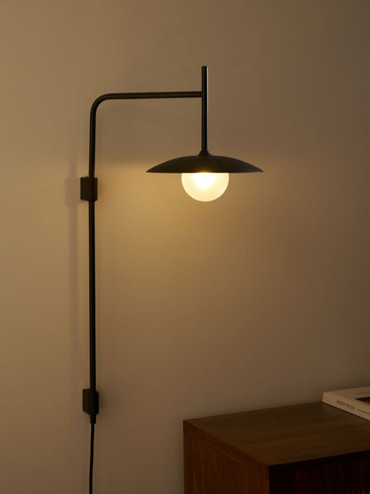 Gea Swing Arm Wall Lamp - Adjustable Light & Plug-in Design