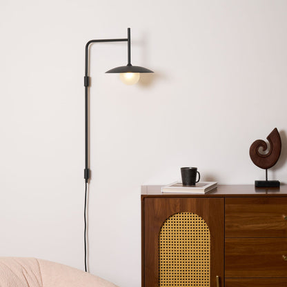 Gea Swing Arm Wall Lamp - Adjustable Light & Plug-in Design