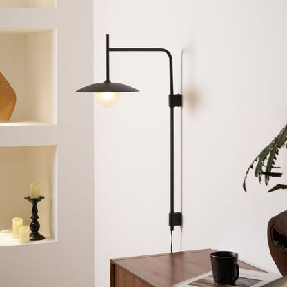 Gea Swing Arm Wall Lamp - Adjustable Light & Plug-in Design