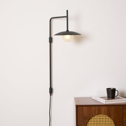 Gea Swing Arm Wall Lamp - Adjustable Light & Plug-in Design