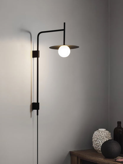 Gea Swing Arm Wall Lamp - Adjustable Light & Plug-in Design