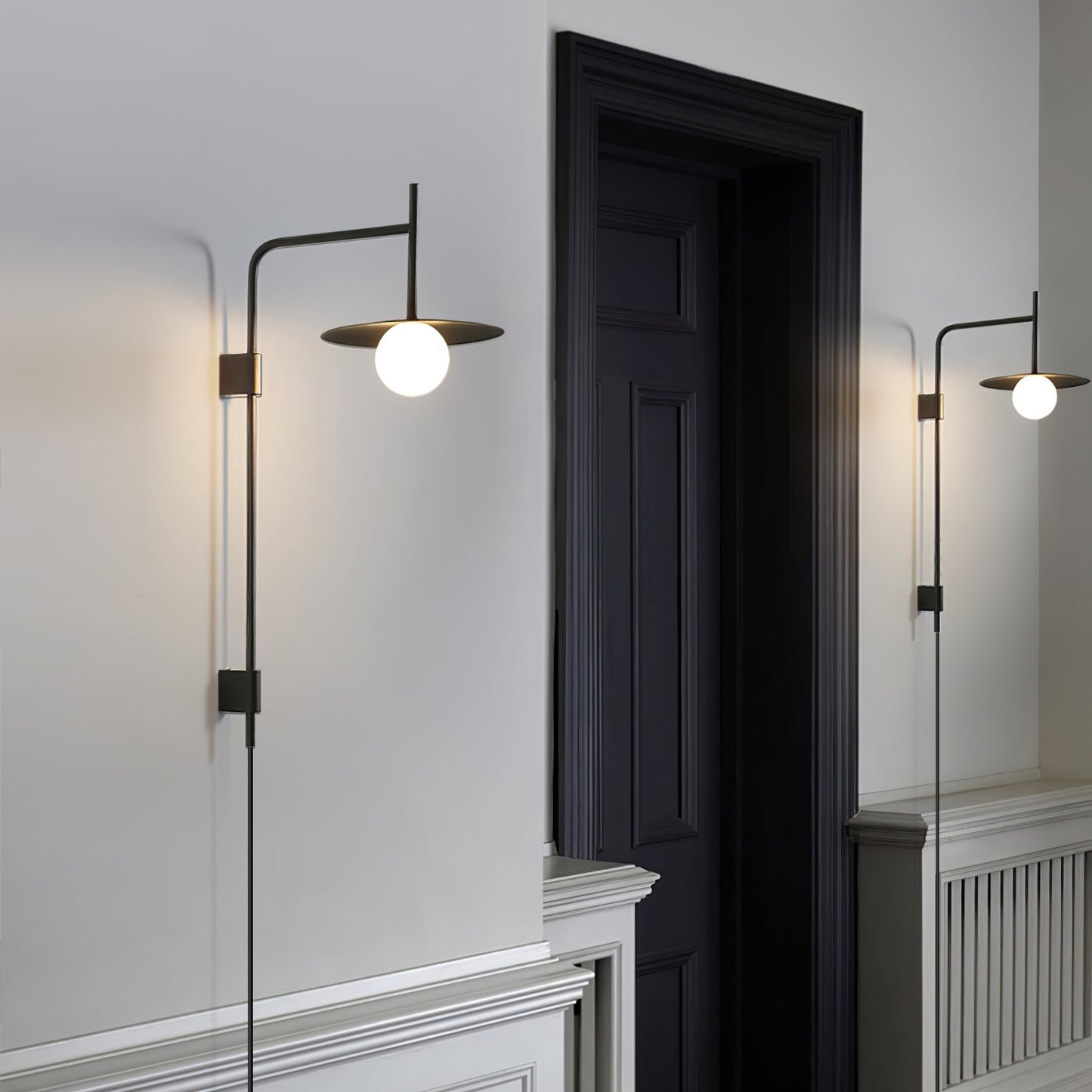 Gea Swing Arm Wall Lamp - Adjustable Light & Plug-in Design