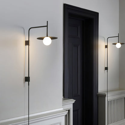 Gea Swing Arm Wall Lamp - Adjustable Light & Plug-in Design