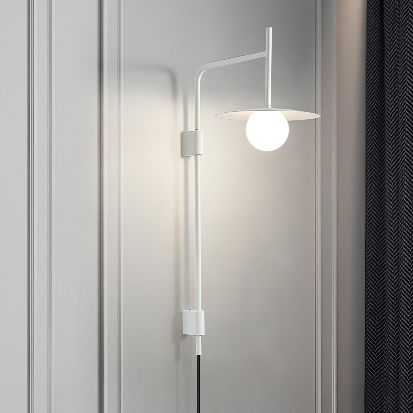 Gea Swing Arm Wall Lamp - Adjustable Light & Plug-in Design