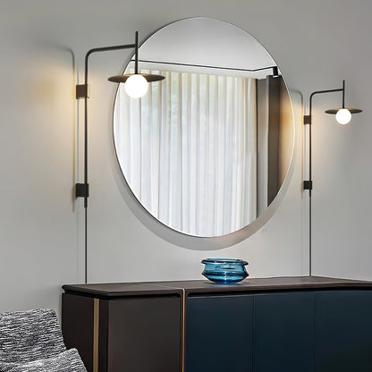 Gea Swing Arm Wall Lamp - Adjustable Light & Plug-in Design