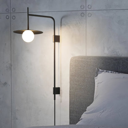 Gea Swing Arm Wall Lamp - Adjustable Light & Plug-in Design