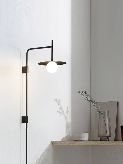 Gea Swing Arm Wall Lamp - Adjustable Light & Plug-in Design