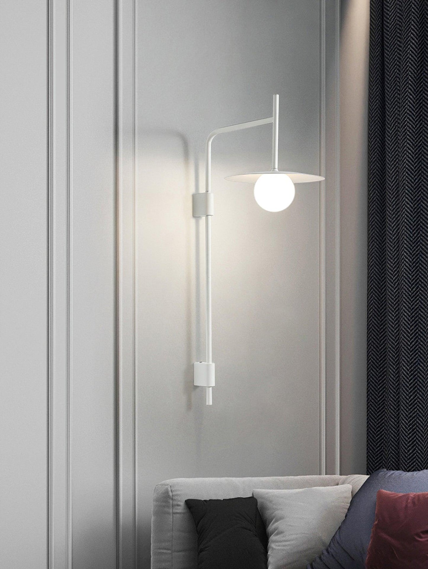 Gea Swing Arm Wall Lamp - Adjustable Light & Plug-in Design