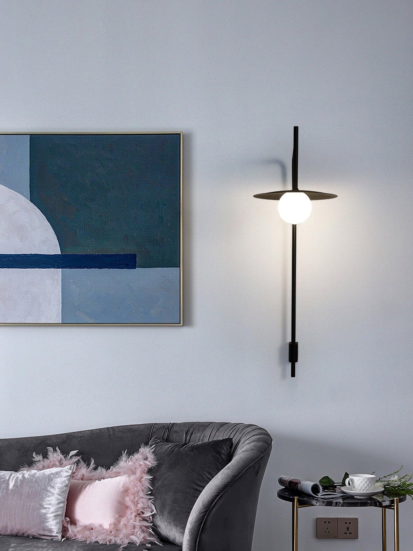 Gea Swing Arm Wall Lamp - Adjustable Light & Plug-in Design