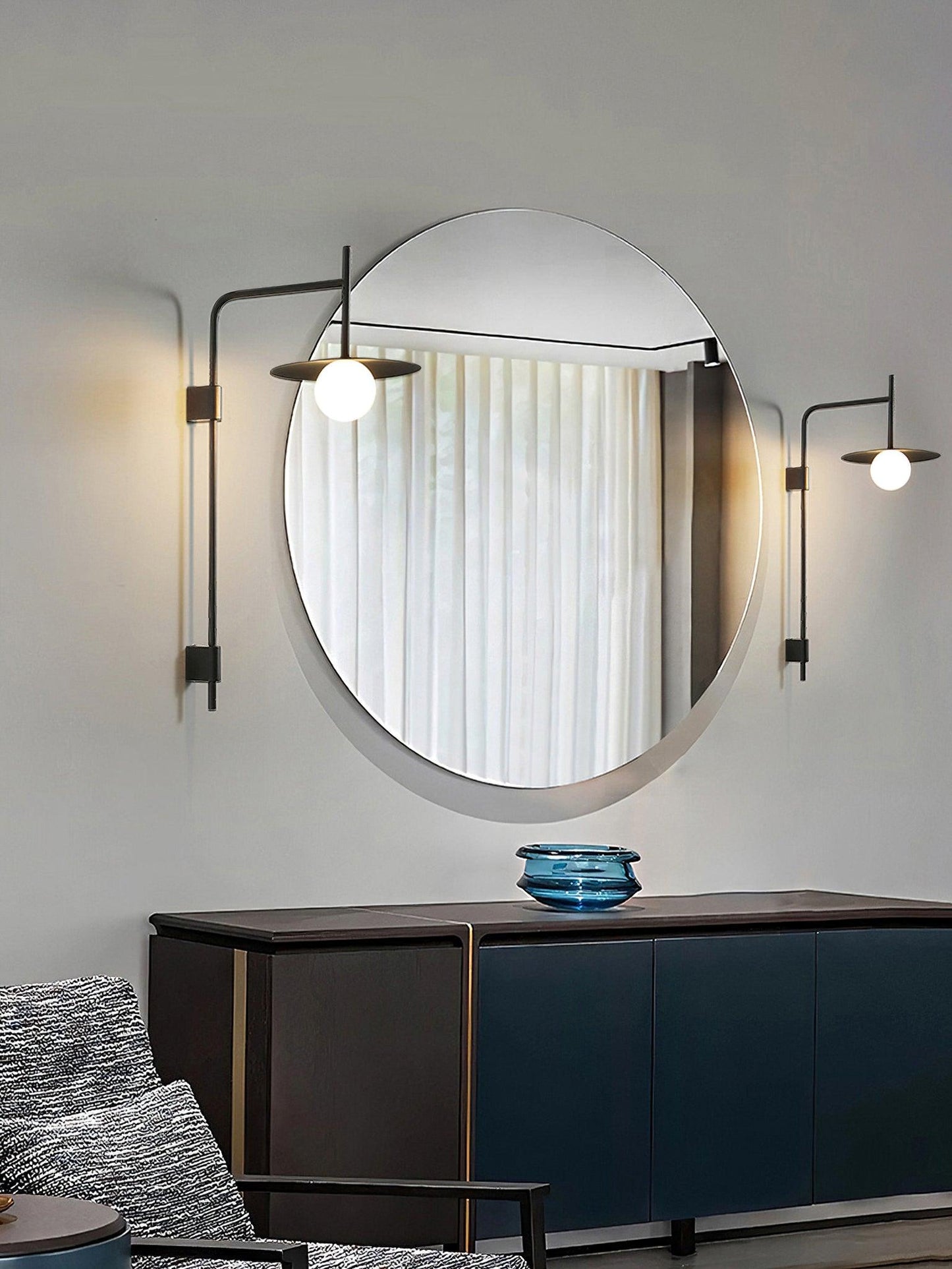 Gea Swing Arm Wall Lamp - Adjustable Light & Plug-in Design
