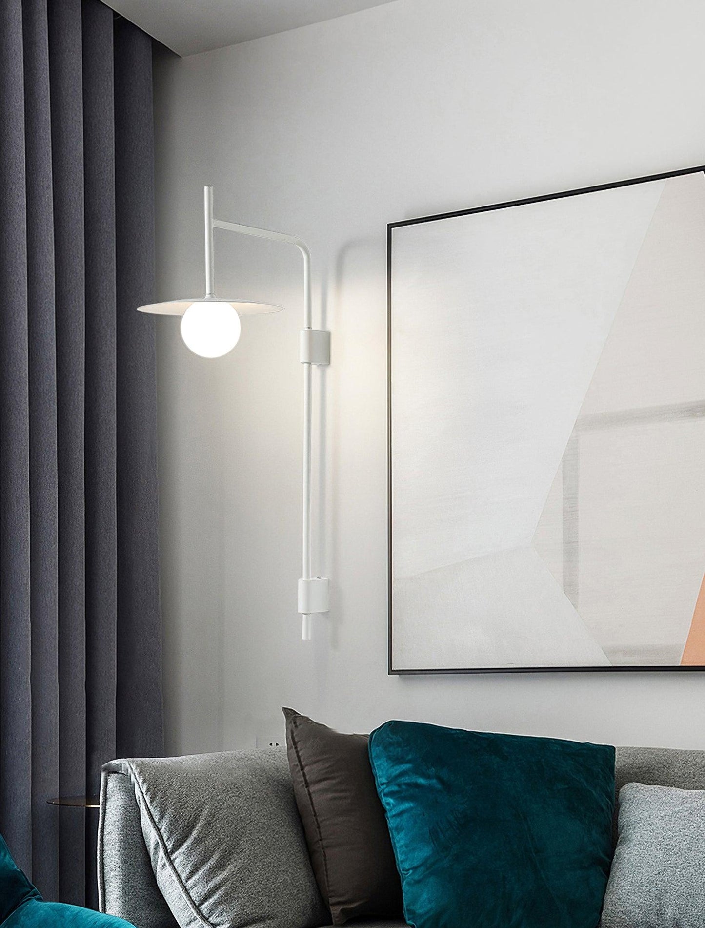Gea Swing Arm Wall Lamp - Adjustable Light & Plug-in Design