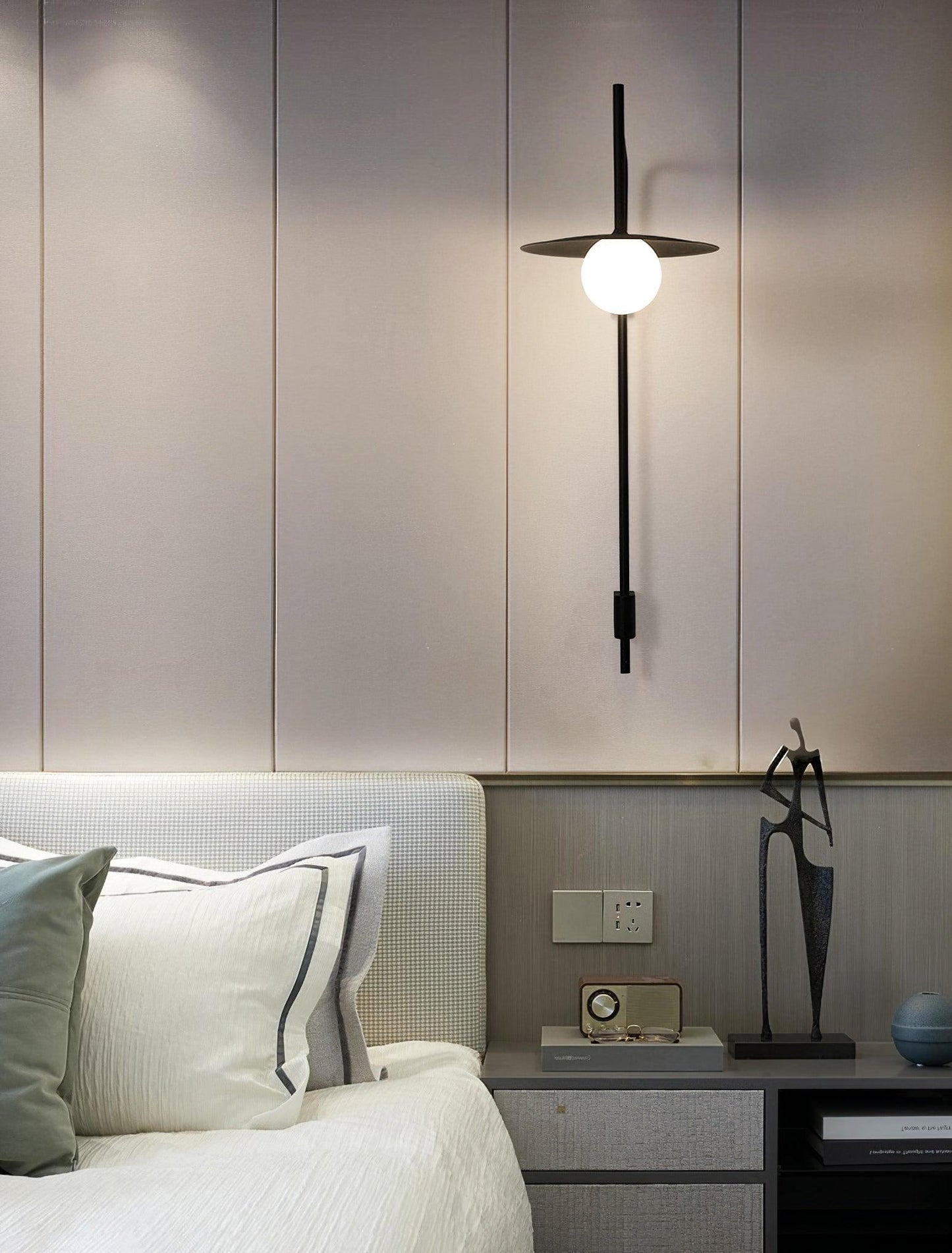Gea Swing Arm Wall Lamp - Adjustable Light & Plug-in Design