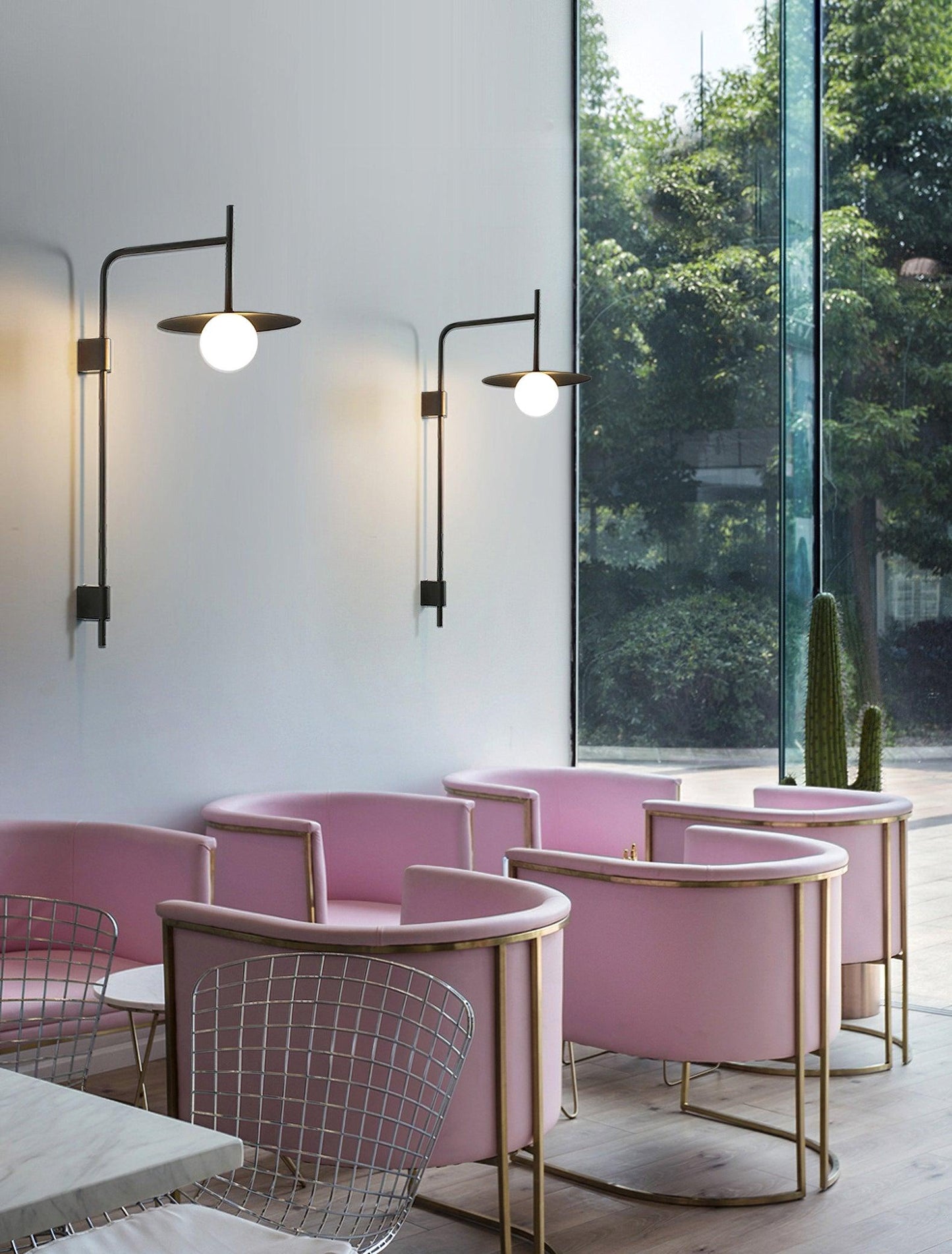 Gea Swing Arm Wall Lamp - Adjustable Light & Plug-in Design