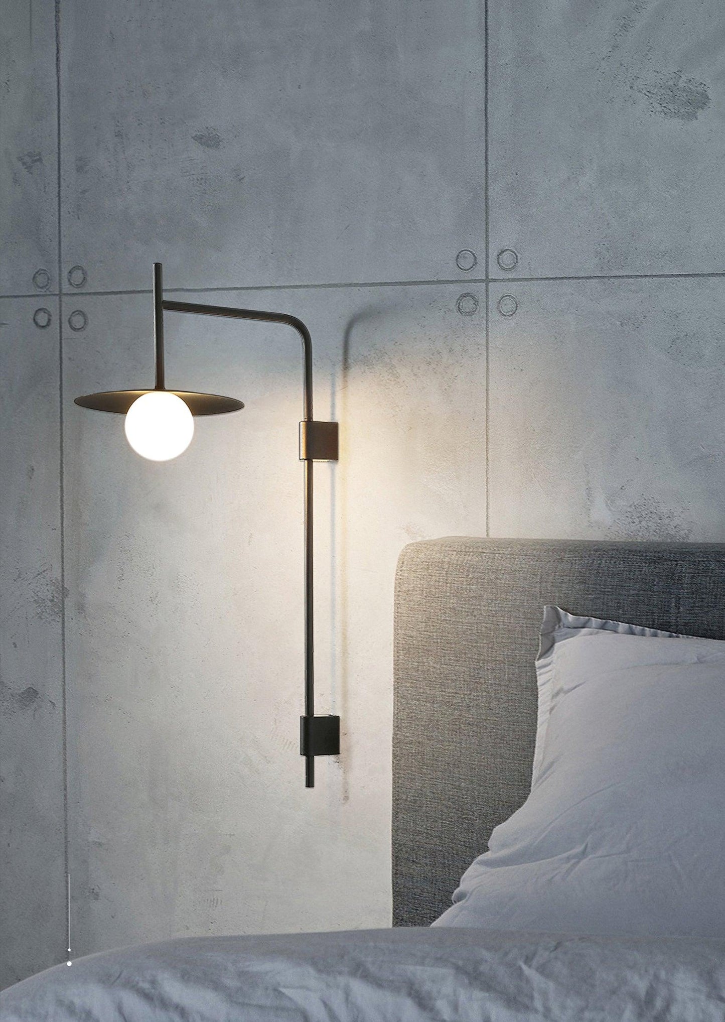Gea Swing Arm Wall Lamp - Adjustable Light & Plug-in Design