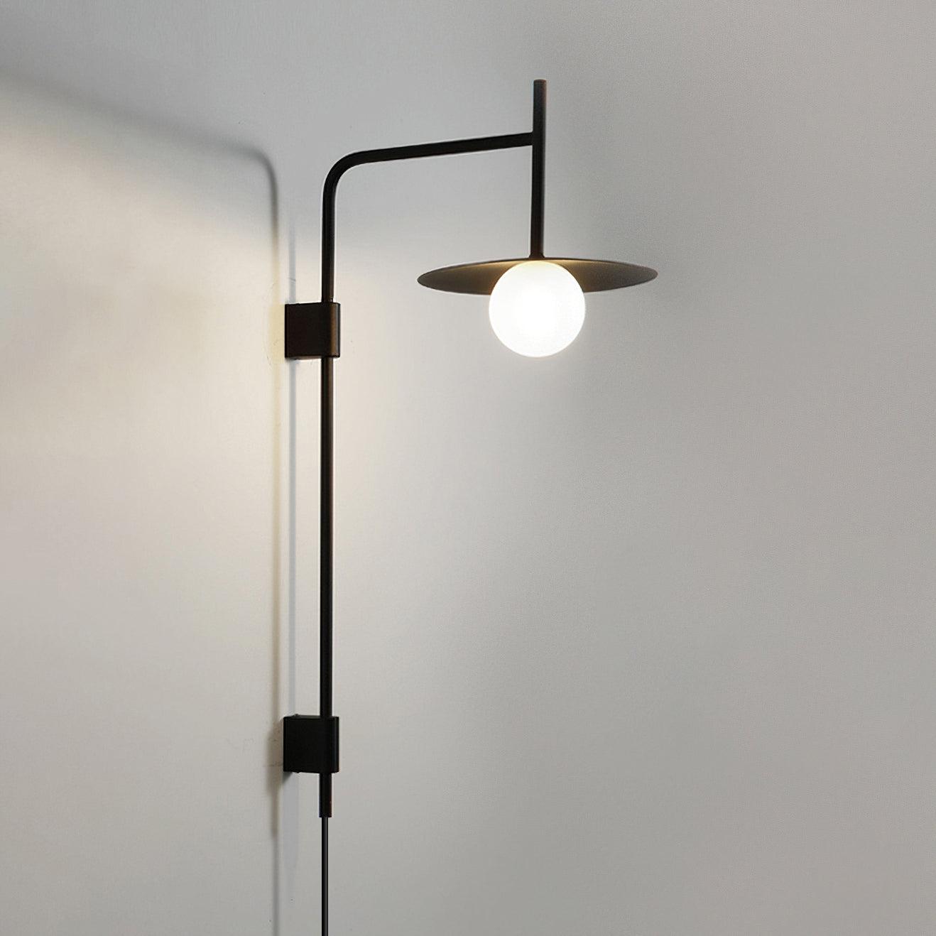 Gea Swing Arm Wall Lamp - Adjustable Light & Plug-in Design