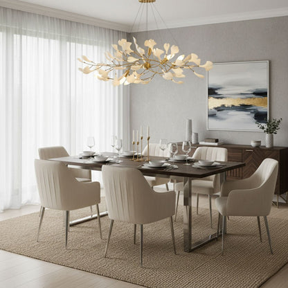 Gingko Bough Chandelier - Elegant Design with Adjustable Brightness