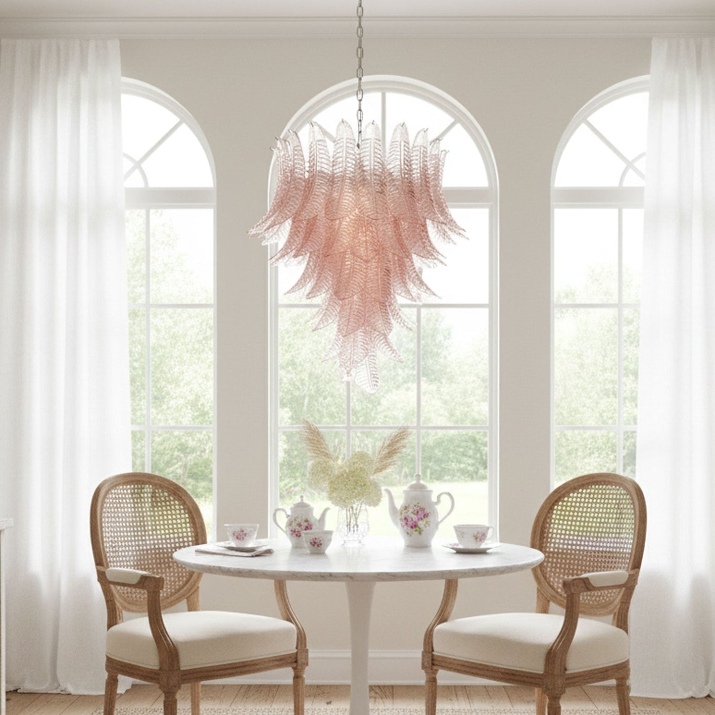 Rosalind Modern Glass Chandelier - Elegant Design with Adjustable Heig