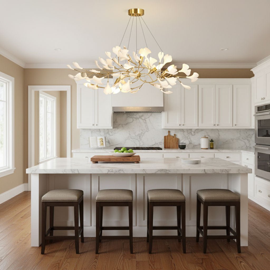 Gingko Bough Chandelier - Elegant Design with Adjustable Brightness