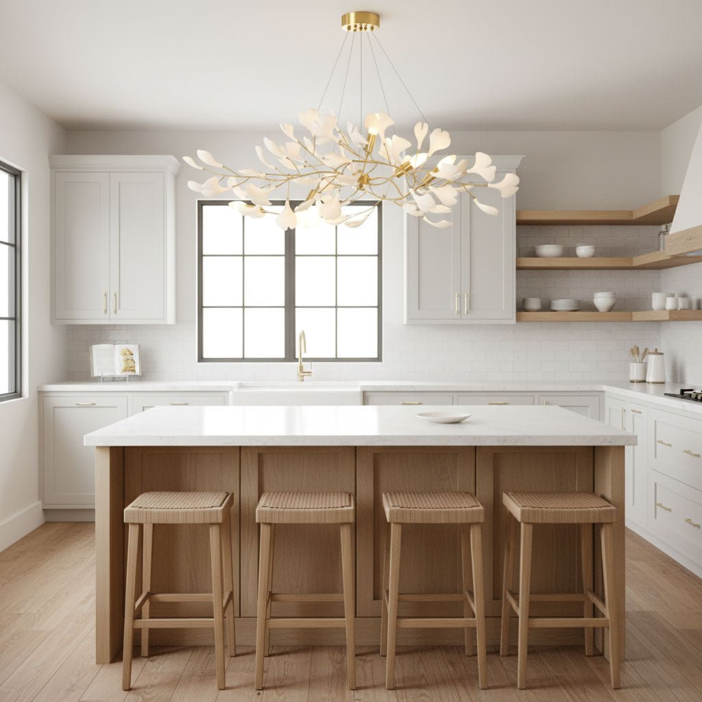 Gingko Bough Chandelier - Elegant Design with Adjustable Brightness