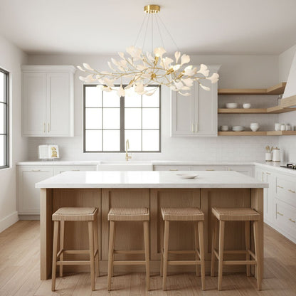 Gingko Bough Chandelier - Elegant Design with Adjustable Brightness