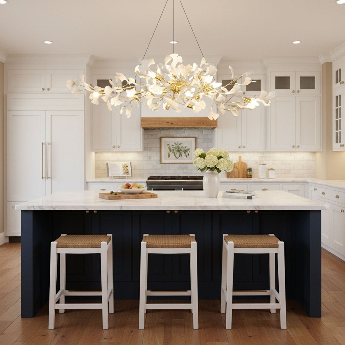Gingko Bough Chandelier - Elegant Design with Adjustable Brightness