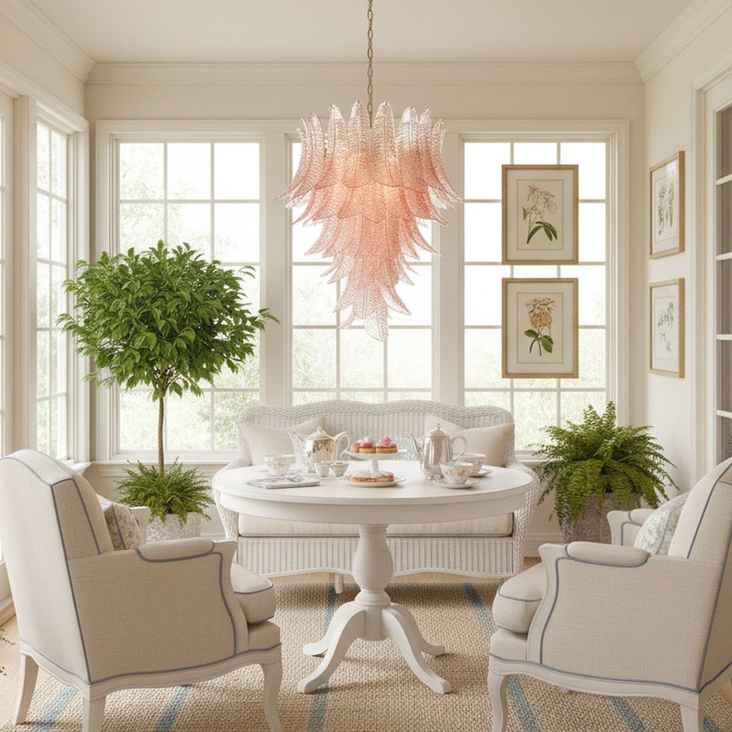 Rosalind Modern Glass Chandelier - Elegant Design with Adjustable Heig