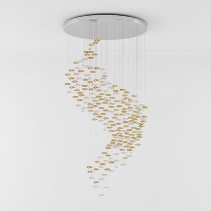 Tidal Art Glass Chandelier - Elegant Design with Dimmable LED Lights