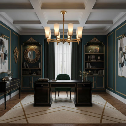 Upton Chandelier - Elegant Design with Adjustable Height & Crystal Acc