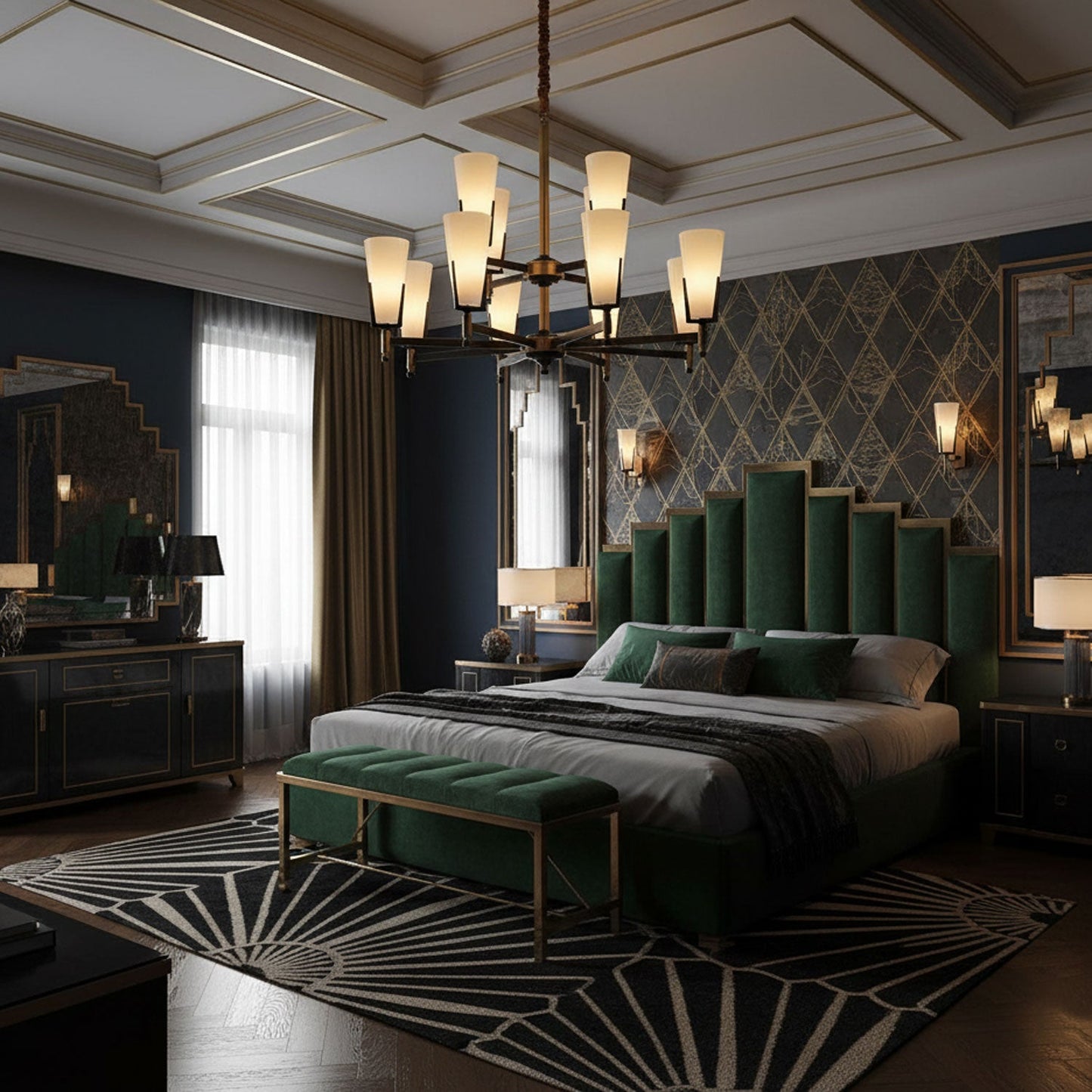 Upton Chandelier - Elegant Design with Adjustable Height & Crystal Acc