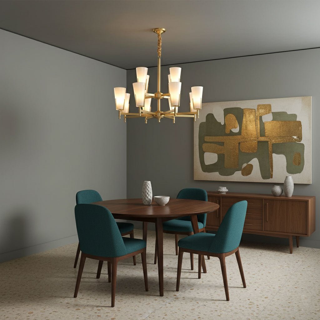 Upton Chandelier - Elegant Design with Adjustable Height & Crystal Acc
