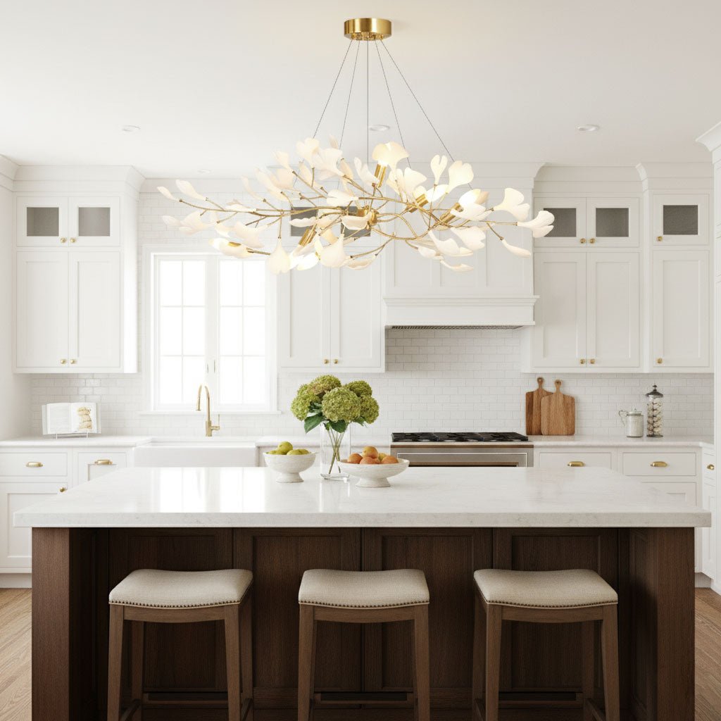 Gingko Bough Chandelier - Elegant Design with Adjustable Brightness