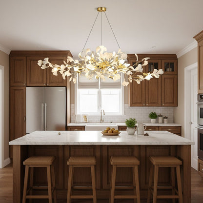 Gingko Bough Chandelier - Elegant Design with Adjustable Brightness