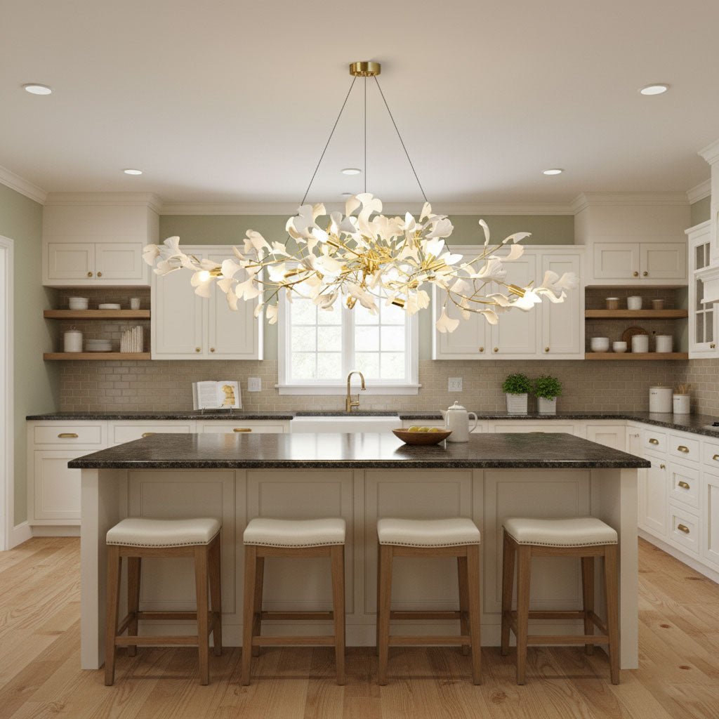 Gingko Bough Chandelier - Elegant Design with Adjustable Brightness
