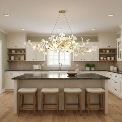 Gingko Bough Chandelier - Elegant Design with Adjustable Brightness