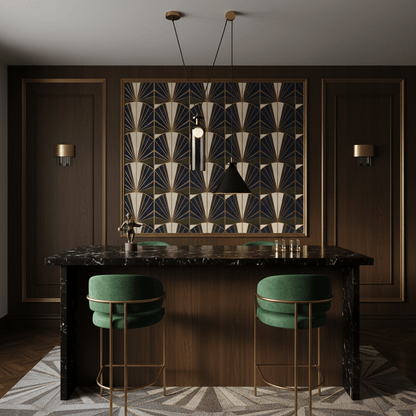 Modern Geometric Shape Chandelier with Adjustable Height & LED Lightin