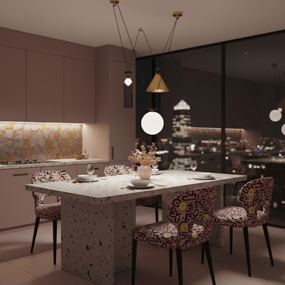 Modern Geometric Shape Chandelier with Adjustable Height & LED Lightin
