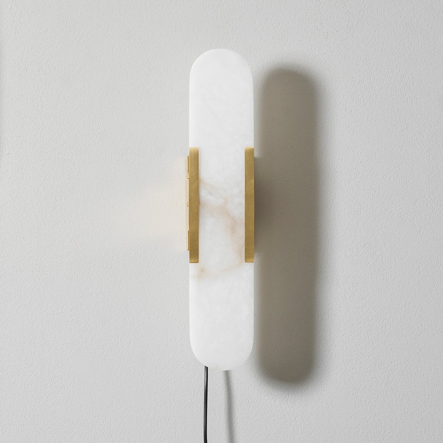 Oblong Alabaster Plug-in Wall Sconce with Adjustable Brightness & Mode