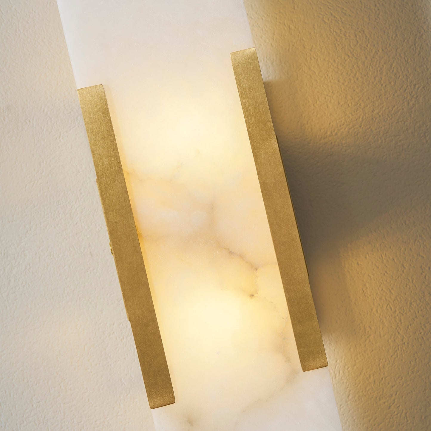 Oblong Alabaster Plug-in Wall Sconce with Adjustable Brightness & Mode