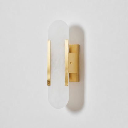 Oblong Alabaster Wall Sconce - Elegant Design, Soft Ambient Lighting