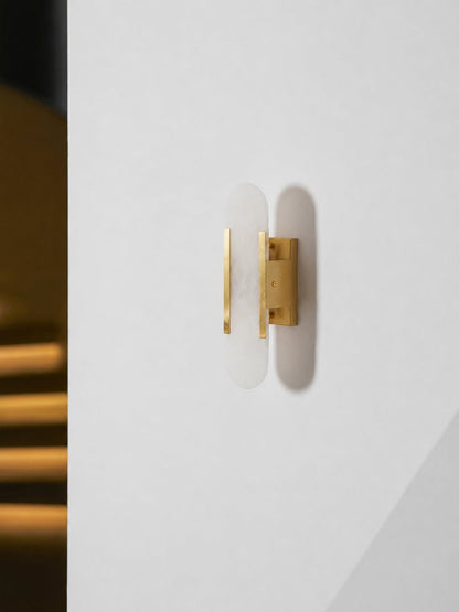 Oblong Alabaster Wall Sconce - Elegant Design, Soft Ambient Lighting