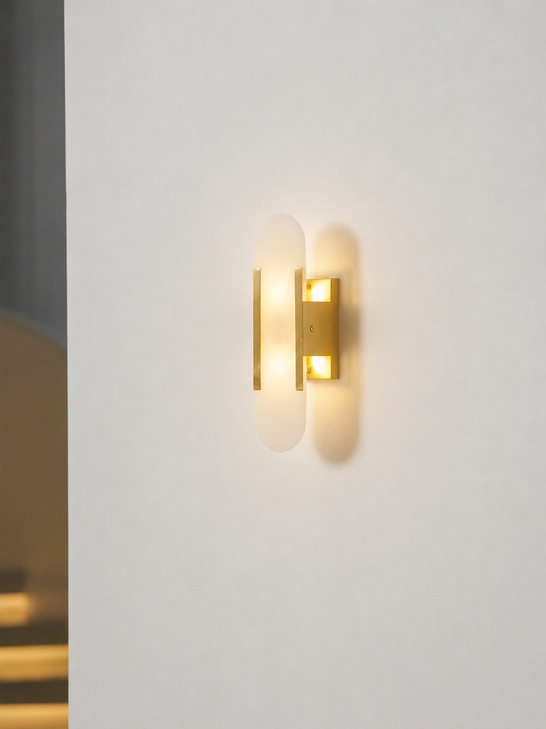 Oblong Alabaster Wall Sconce - Elegant Design, Soft Ambient Lighting